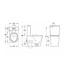 Poseidon Reno 026 Tornado Wall Faced Toilet – Gloss White -Renovation 026 spec