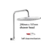 Huntingwood Chrome Self Cleaning Shower Head With Arm