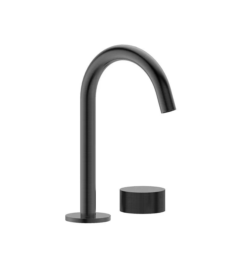 Qi Progressive Brushed Gunmetal Grey Basin Mixer 4 Qi Progressive Brushed Gunmetal Grey Basin Mixer - Image 2