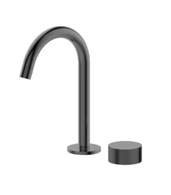 Qi Progressive Brushed Gunmetal Grey Basin Mixer