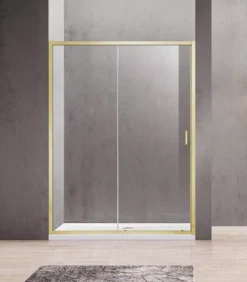 1100-1750mm Remodel Light Gold Semi-Frameless Wall To Wall Shower Screen