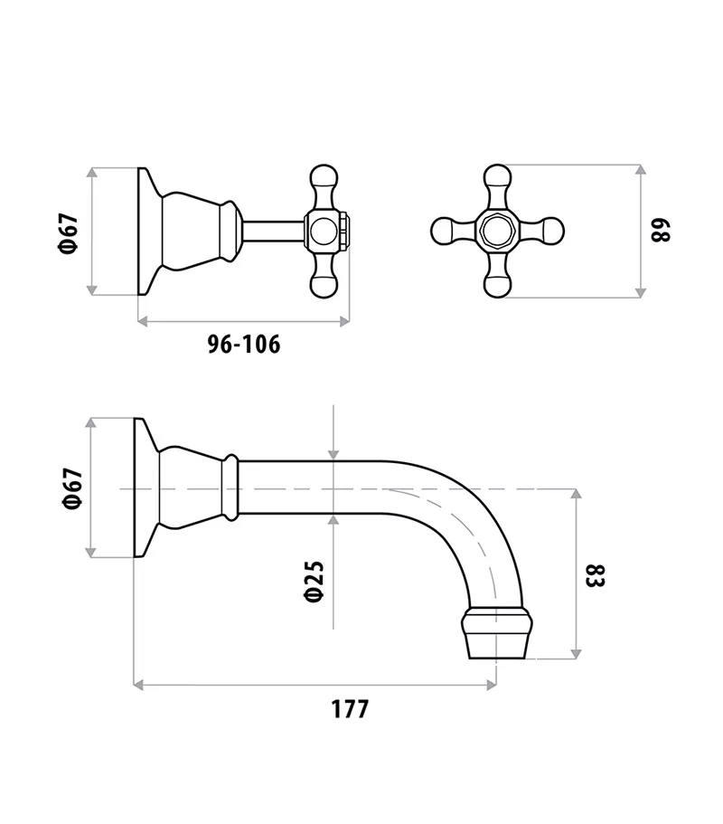 Noosa Heritage Bath Tap Set – Chrome 4 Noosa Heritage Bath Tap Set – Chrome - Image 2