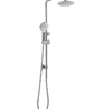 BK Rund Chrome Round Twin Shower On Rail