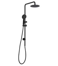 BK Rund Matt Black Round Twin Shower On Rail
