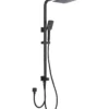 BK Square Matt Black Twin Shower On Rail (Bottom Inlet)