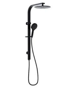 Regal Matt Black Twin Shower Set With 6 Function Patent Hand Shower