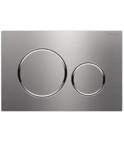 Geberit Brushed Stainless Steel Plate Round Toilet Push Button Sigma20SN