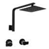 Liberty Matt Black Shower Tap Set -Renovation 15265
