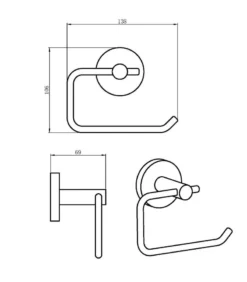 Lucid Toilet Roll Holder – Matt Black -Renovation 6613.TR Spec