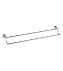 Clasico Traditional Double Towel Rail – Brushed Nickel