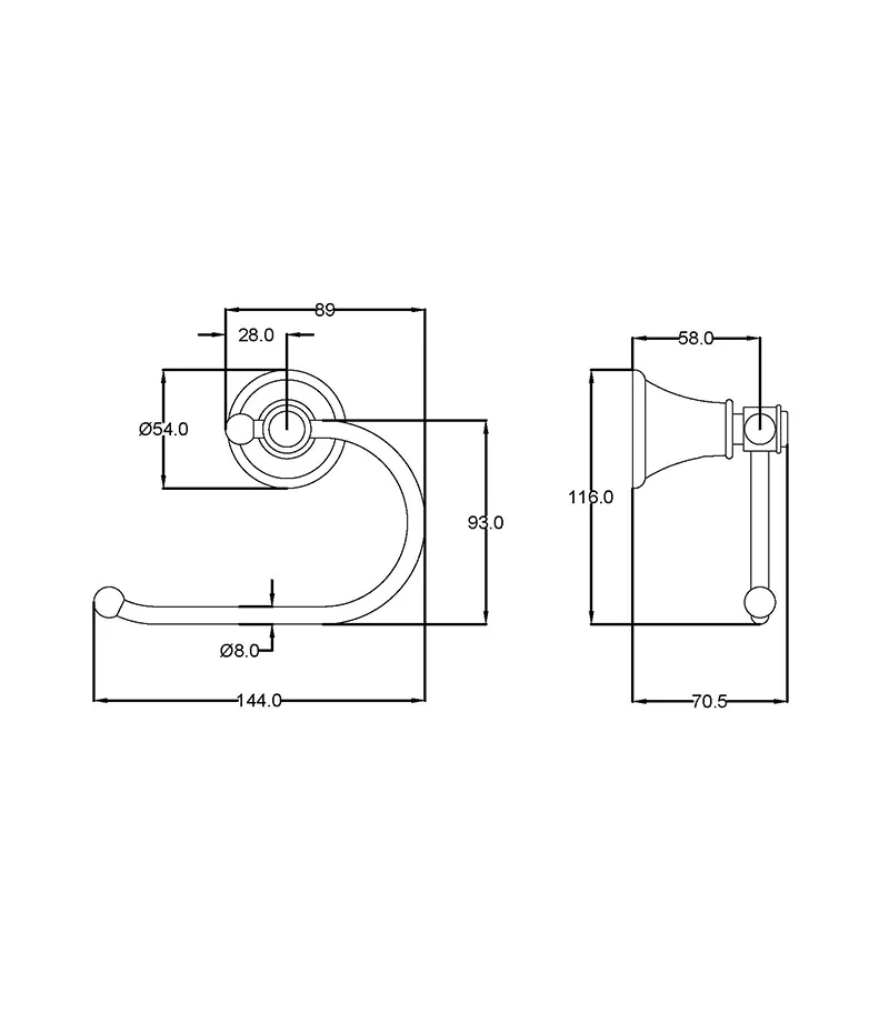 Clasico Matt Black Toilet Roll Holder 4 Clasico Matt Black Toilet Roll Holder - Image 2