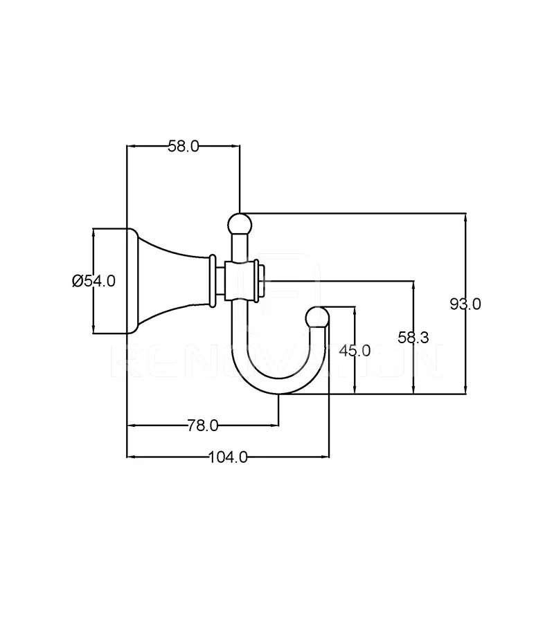 Clasico Matt Black Single Robe Hook 4 Clasico Matt Black Single Robe Hook - Image 2