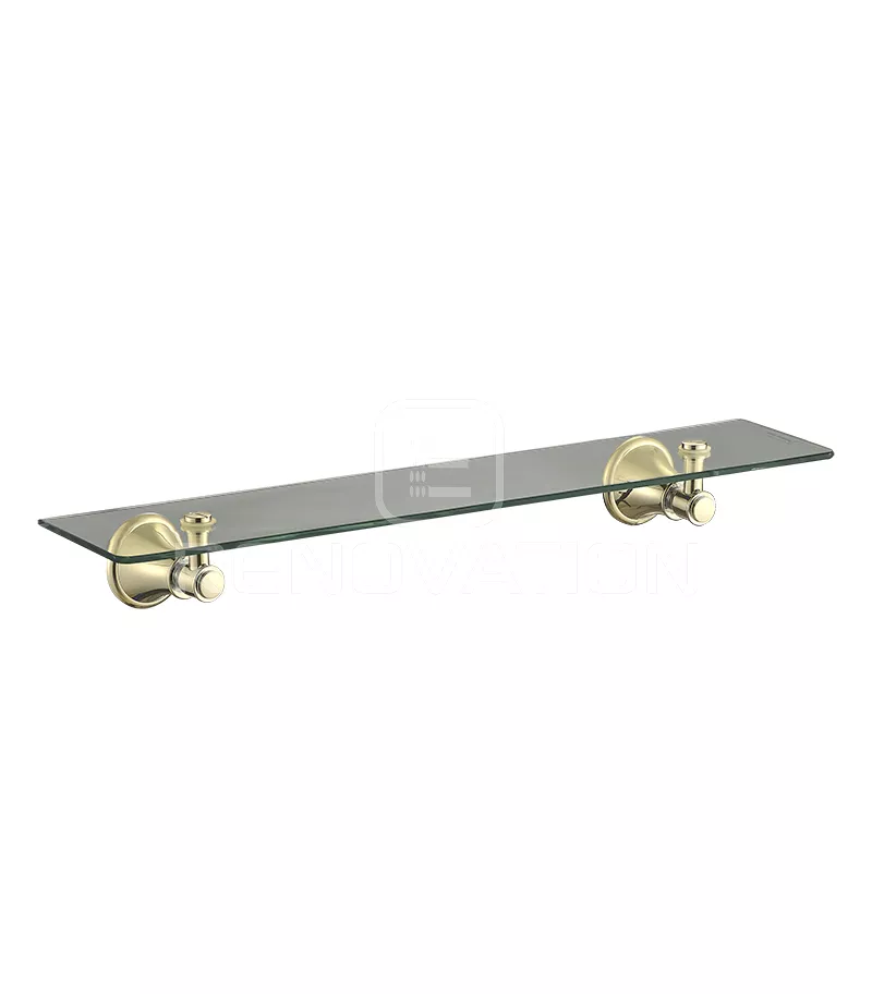 Clasico Brushed Gold Shower Glass Shelf 3 Clasico Brushed Gold Shower Glass Shelf
