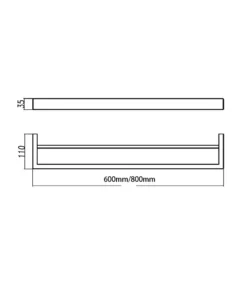 IVANO Double Towel Rail – Brushed Nickel -Renovation 7002.TR size 2