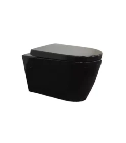 Poseidon Concealed Wall Hung Gloss Black Toilet Pan 302