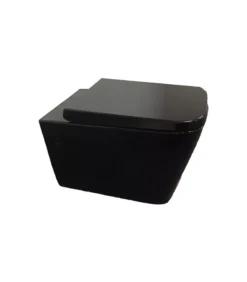 Poseidon Concealed Wall Hung Toilet Gloss Black Pan 303