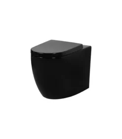 Poseidon Concealed Tornado Wall Faced Floor Gloss Black Toilet Pan 105
