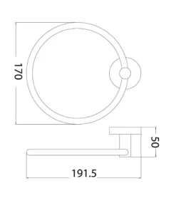 Opus Brushed Gold Towel Ring -Renovation 8113 S 3