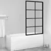6mm Glass Matt Black Grid Fixed Bath Screen -Renovation 8527