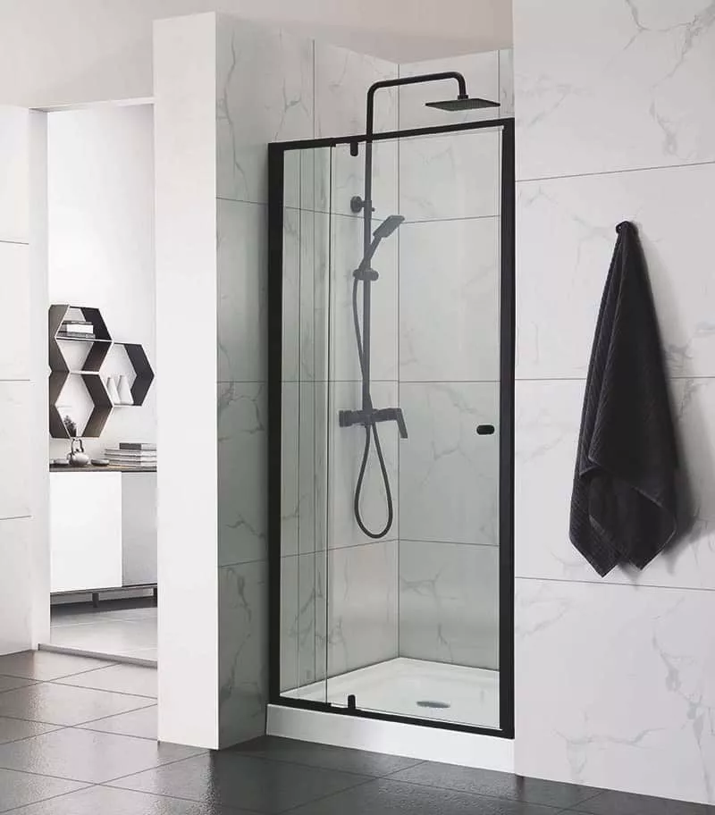 700-1470mm Matt Black Semi Frameless Wall To Wall Shower Screen 3 700-1470mm Matt Black Semi Frameless Wall To Wall Shower Screen