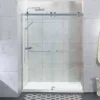 Chrome By-Passing Doors Frameless Wall To Wall Shower Screen 1 Chrome By-Passing Doors Frameless Wall To Wall Shower Screen -Renovation 8690