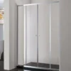 Horizontal Chrome Semi-Frameless Wall To Wall Shower Screen Double Sliding Doors -Renovation 8700
