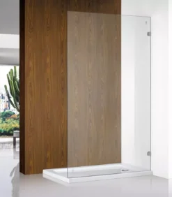 Single Frameless Shower Screen Panel – Brushed Nickel