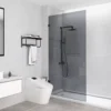 Grey Glass Single Frameless Shower Screen Panel -Renovation 8779