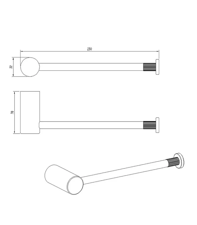 CADDENCE Brushed Nickel Towel Bar 4 CADDENCE Brushed Nickel Towel Bar - Image 2