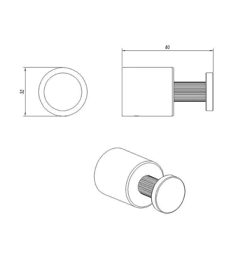 CADDENCE Brushed Gunmetal Grey Single Robe Hook 4 CADDENCE Brushed Gunmetal Grey Single Robe Hook - Image 2