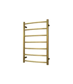 Roma Round & Curved Heated Towel Rack 7 Bars – Brushed Gold