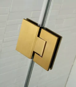 10mm Glass Fixed & Swing Panels Hinged Bath Screen – Brushed Gold -Renovation BG hinge 01