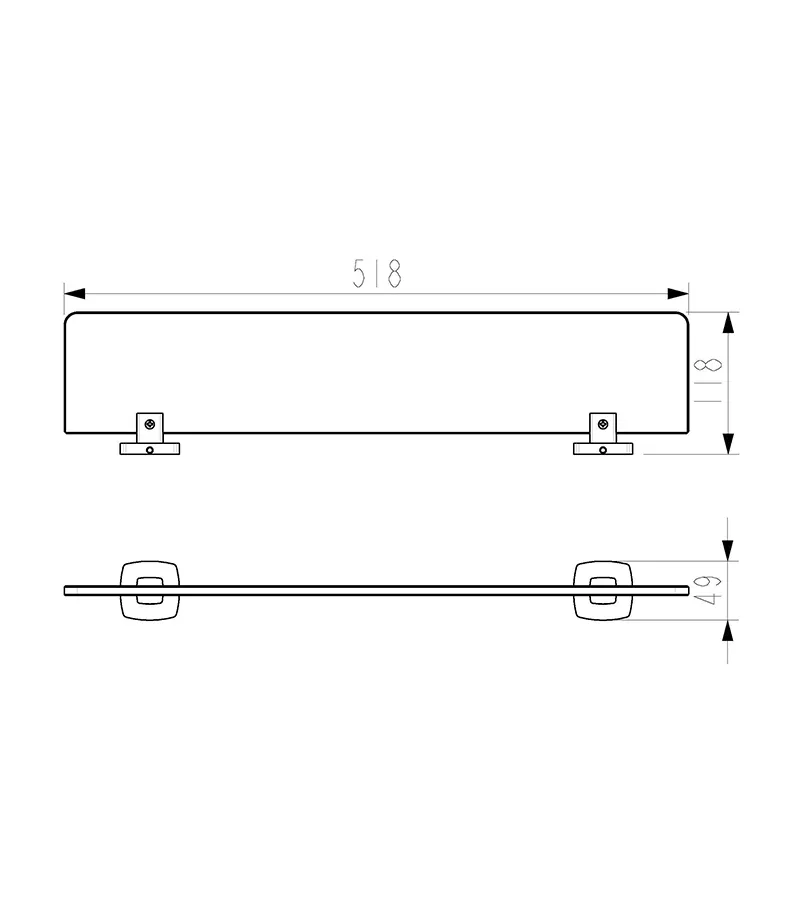 Luxus Chrome Glass Shelf 4 Luxus Chrome Glass Shelf - Image 2