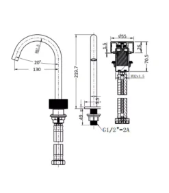 Qi Progressive Brushed Gunmetal Grey Basin Mixer 7 Qi Progressive Brushed Gunmetal Grey Basin Mixer -Renovation BKMQ03 S