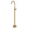 Pentro Round Brushed Yellow Gold Freestanding Bath Spout & Mixer