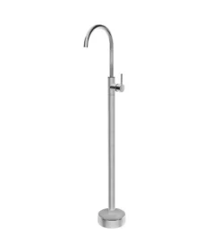 Pentro Round Brushed Nickel Freestanding Bath Spout & Mixer
