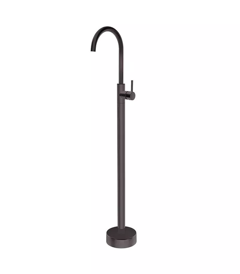Pentro Round Gunmetal Grey Freestanding Bath Spout & Mixer 3 Pentro Round Gunmetal Grey Freestanding Bath Spout & Mixer