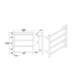 Aqua Round Heated Towel Rack 4 Bars – Gunmetal Grey 9 Aqua Round Heated Towel Rack 4 Bars – Gunmetal Grey -Renovation BU04.R.HTR Line 4