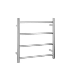 Aqua Round Heated Towel Rack 4 Bars – Brushed Nickel