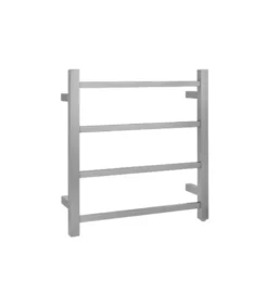 Aqua Square Heated Towel Rack 4 Bars – Brushed Nickel