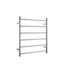 Aqua Round Heated Towel Rack 6 Bars – Brushed Nickel