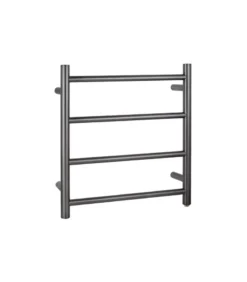Aqua Round Heated Towel Rack 4 Bars – Gunmetal Grey