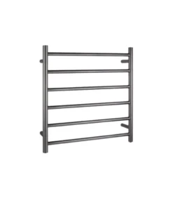 Aqua Round Heated Towel Rack 6 Bars – Gunmetal Grey