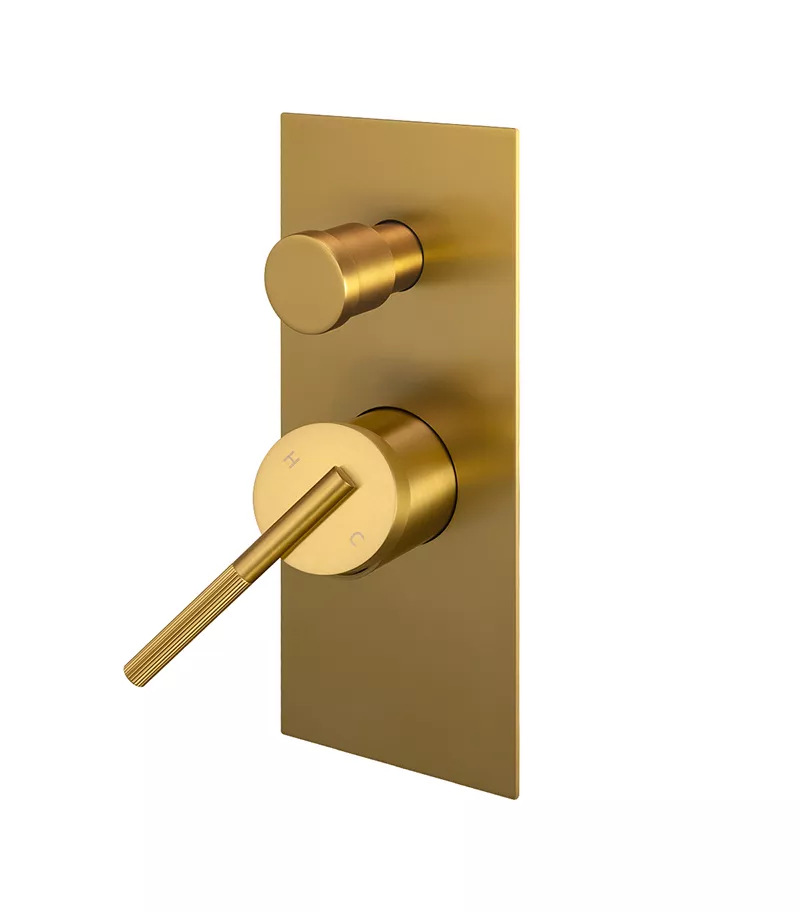 CADDENCE Wall Mixer With Diverter – Brushed Brass 4 CADDENCE Wall Mixer With Diverter – Brushed Brass - Image 2