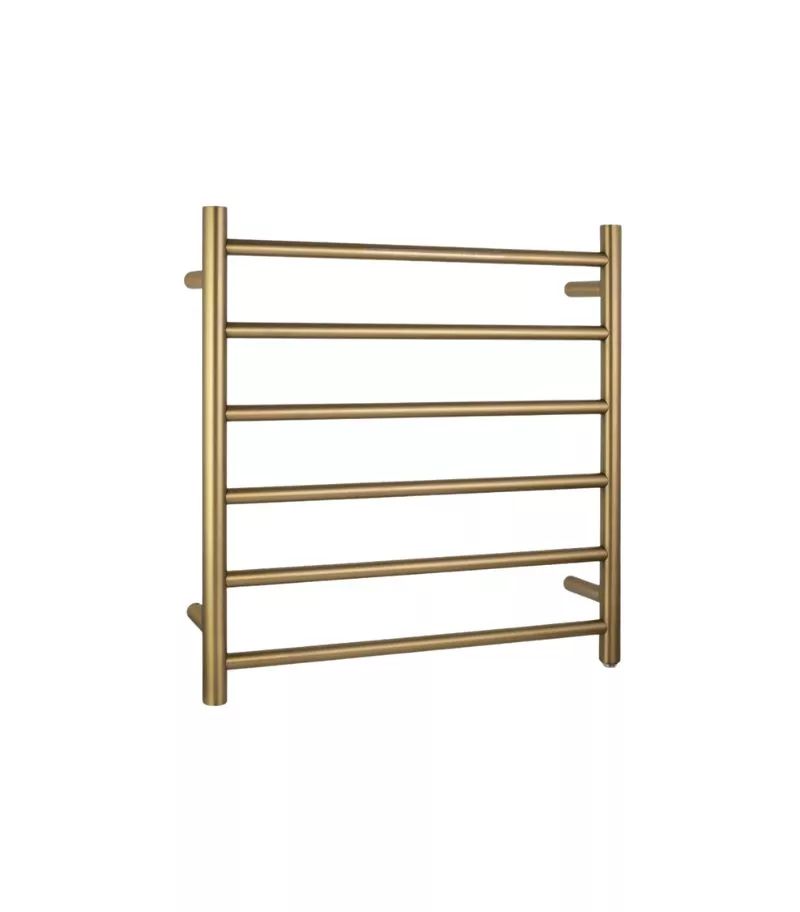 Aqua Round Heated Towel Rack 6 Bars – Brushed Brass 3 Aqua Round Heated Towel Rack 6 Bars – Brushed Brass
