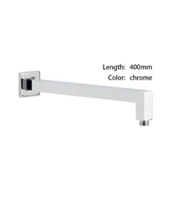 Aqua Square Chrome Shower Arm 400mm
