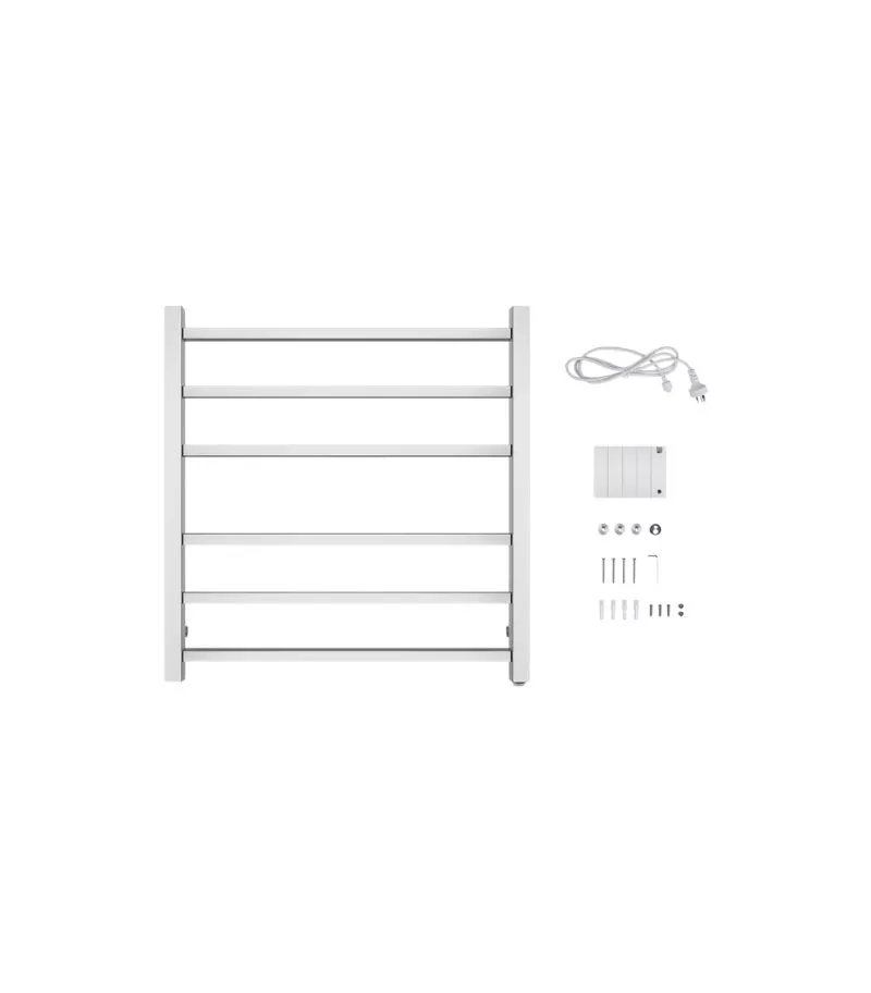Aqua Square Heated Towel Rack 6 Bars – Chrome 4 Aqua Square Heated Towel Rack 6 Bars – Chrome - Image 2