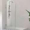 Brushed Gold Arch Frameless Single Shower Screen Panel -Renovation CVP022 BG 1