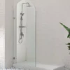 Brushed Nickel Arch Frameless Single Shower Screen Panel