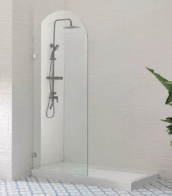 Chrome Arch Frameless Single Shower Screen Panel